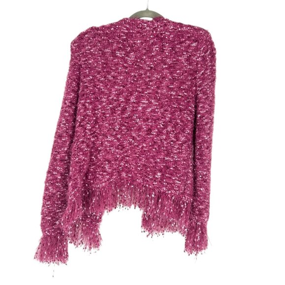 NWT L'Agence Azure Fringe Double Breasted Open Cardigan Blazer - Picture 3 of 8